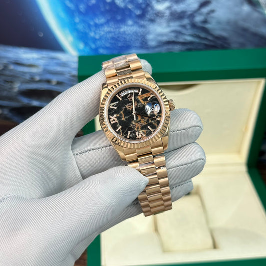 Rolex Day-Date Fake Watch 40mm – Rose Gold Lava Dial από BP Factory