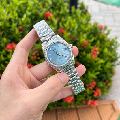 Rolex Day-Date Replica Watch Ice Blue Dial GS Factory 40mm