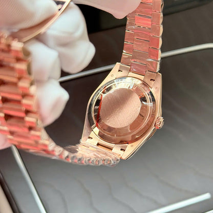 Rolex Day-Date Dial Chocolate Copies Watch 18K Gold Wrapped  QF 40mm