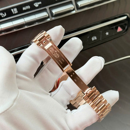 Rolex Day-Date Dial Chocolate Copies Watch 18K Gold Wrapped  QF 40mm