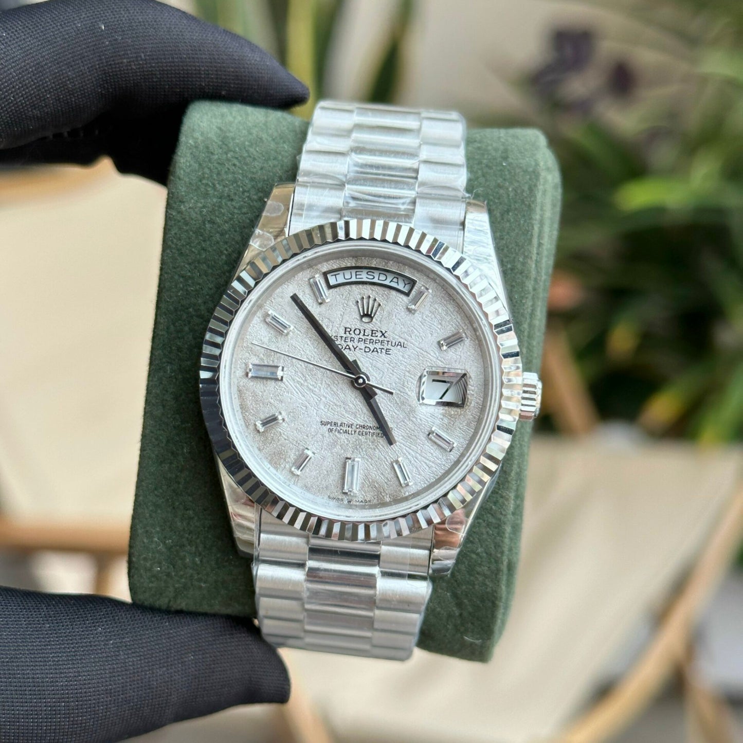 Rolex Replica Watch Day-Date Meteorite Dial President Strap GM Factory 40mm