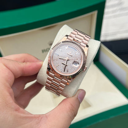 Rolex Day-Date Full Diamond Dial Replica Watch GM Factory 40mm