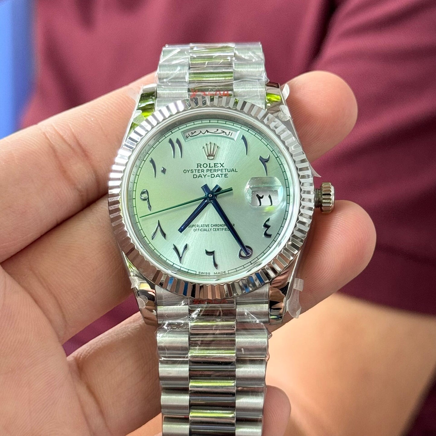 Rolex Day-Date Replica Watch Blue Dial Arabic Markers GM Factory V2 40mm