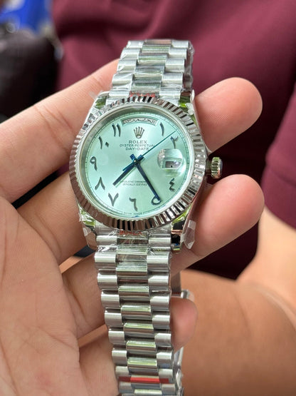 Rolex Day-Date Replica Watch Blue Dial Arabic Markers GM Factory V2 40mm