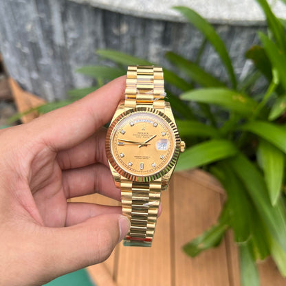 Rolex Day-Date Replica Champagne Dial Jubilee Strap EW Factory 40mm