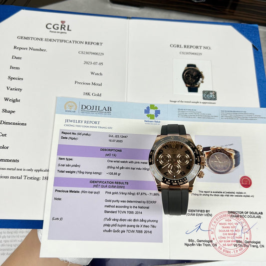Rolex Daytona 116515LN 18K Rose Gold Wrapped Replica Watch 40mm Clone