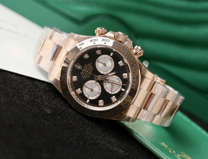 Rolex Daytona 126505 Rose Gold Best Replica Watch Black Dial 40mm Clone
