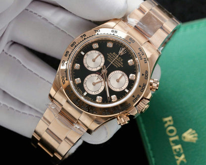Rolex Daytona 126505 Rose Gold Best Replica Watch Black Dial 40mm Clone