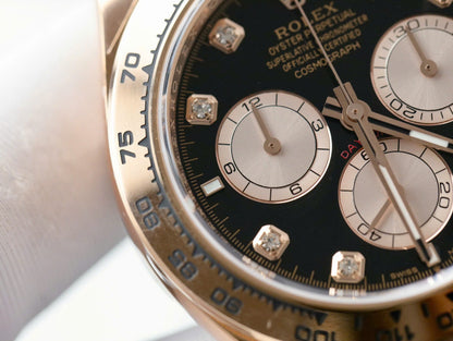 Rolex Daytona 126505 Rose Gold Best Replica Watch Black Dial 40mm Clone
