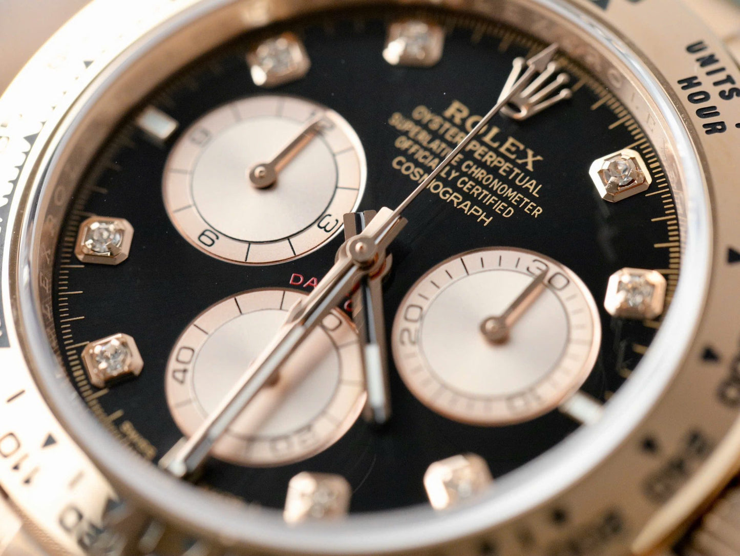Rolex Daytona 126505 Rose Gold Best Replica Watch Black Dial 40mm Clone