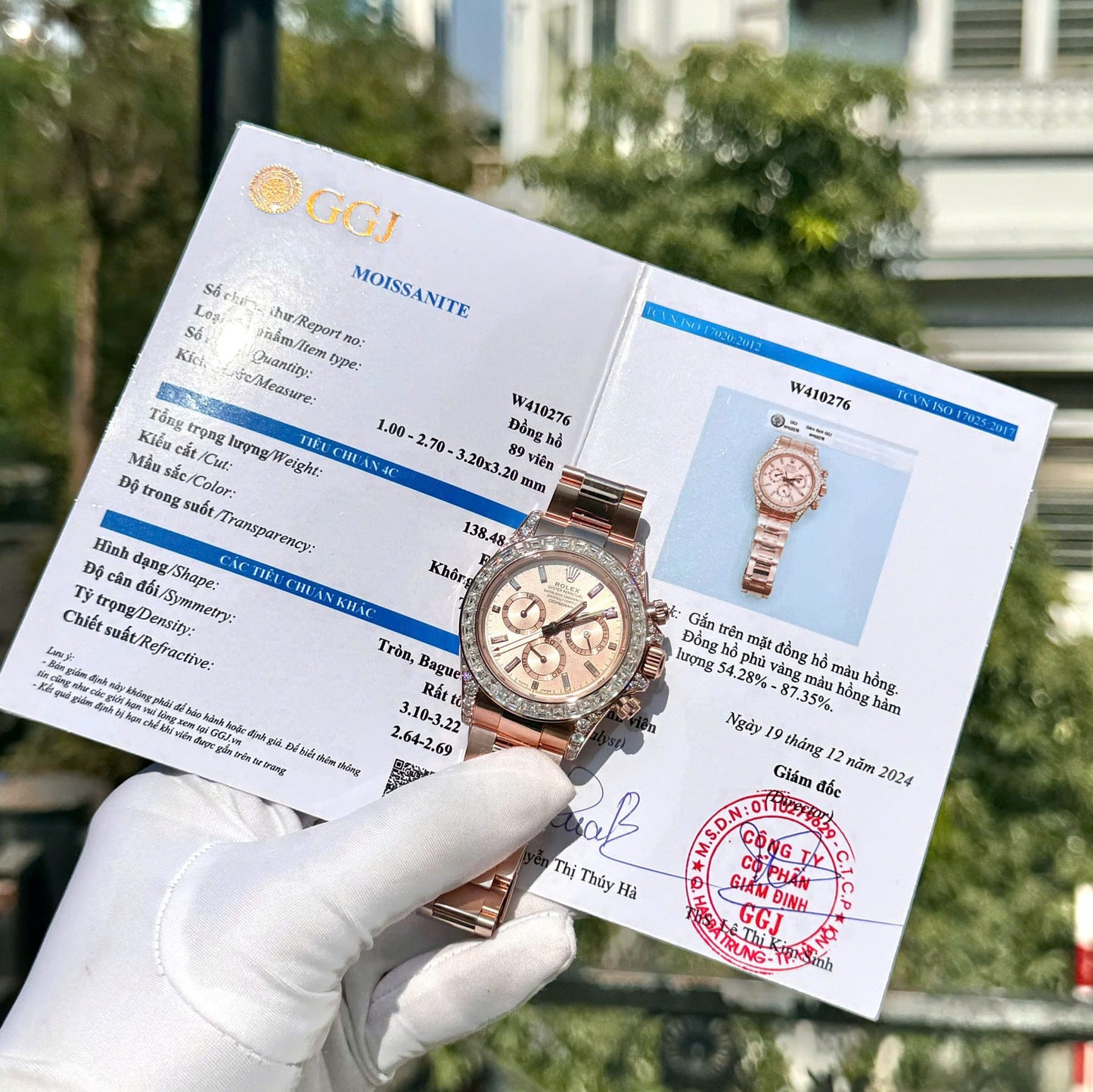 Rolex Cosmograph Daytona 126595TBR Replica Watch Custom Gold Wrapped And Moissanite Diamonds 40mm Clone