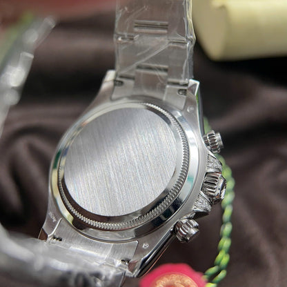 Rolex Daytona Replica Watch Custom 18K Solid White Gold Baguette Diamonds 40mm Clone