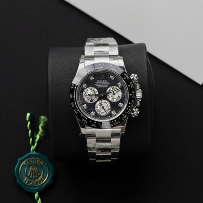 Rolex Daytona Replica Watch Dial Mother Of Pearl Custom Moissanite Diamonds 40mm Clone