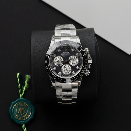 Rolex Daytona Replica Watch Dial Mother Of Pearl Custom Moissanite Diamonds 40mm Clone