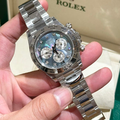 Rolex Daytona Mother Of Pearl And Moissanite Diamonds Dial Replica Watch BT Factory 40mm