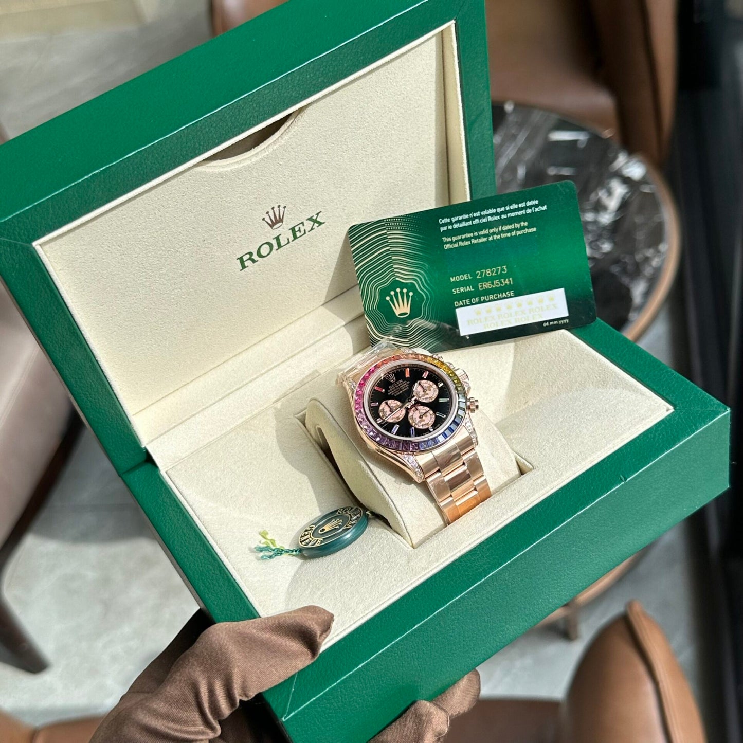 Rolex Fake Watch Daytona Rainbow Black Dial TW Factory 40mm