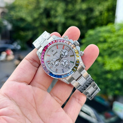 Rolex Daytona Rainbow Best Replica Watch With Full Stone Dial 40mm Clone