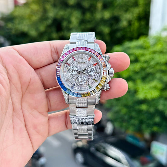 Rolex Daytona Rainbow Best Replica Watch With Full Stone Dial 40mm Clone