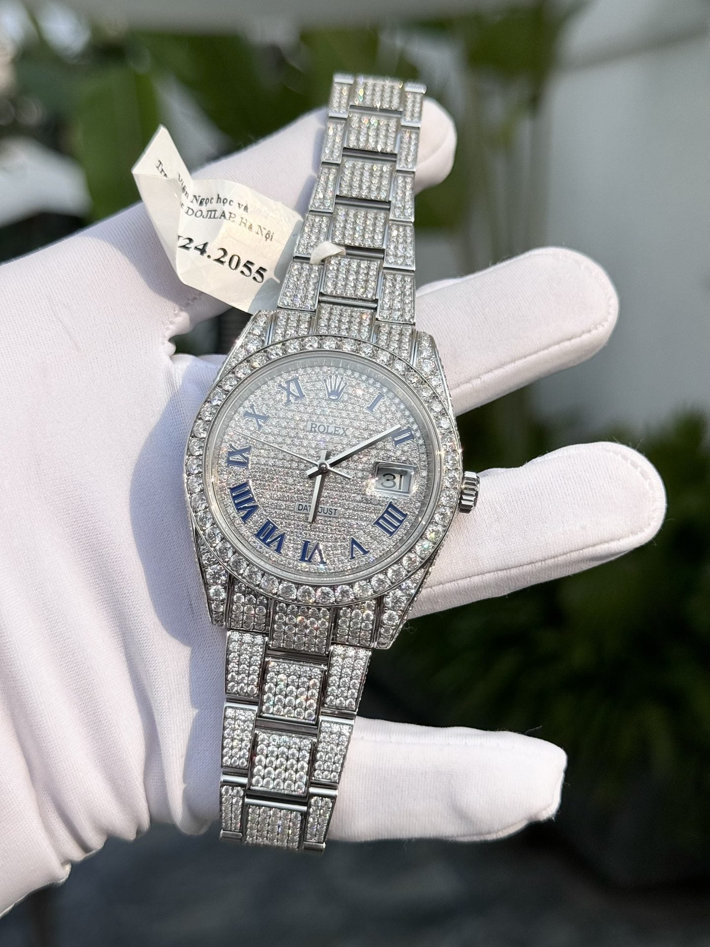 Rolex Best Replica Watch DateJust 41mm Full Moissanite Diamonds Custom Clone