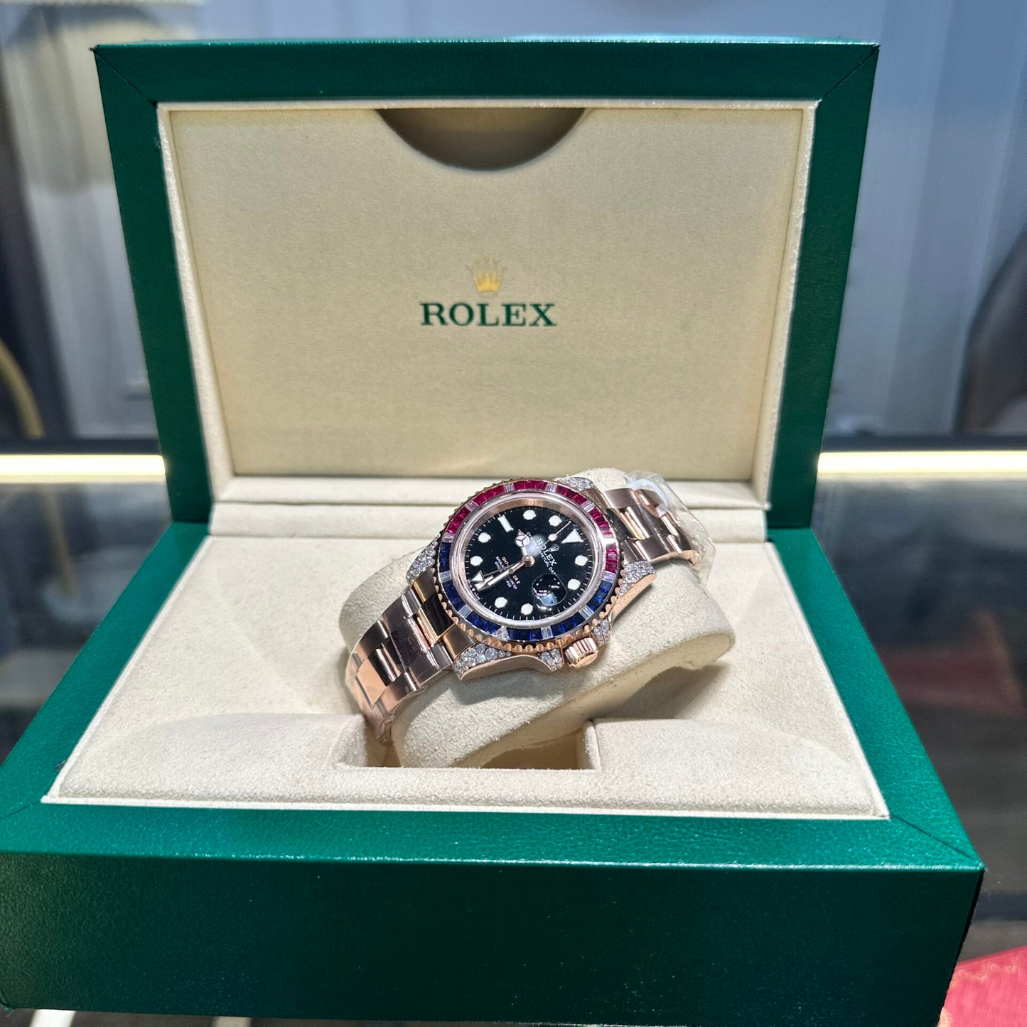 Rolex GMT-Master II 126755 SARU Replica Watch Gold Wrapped Moissanite 41mm Clone