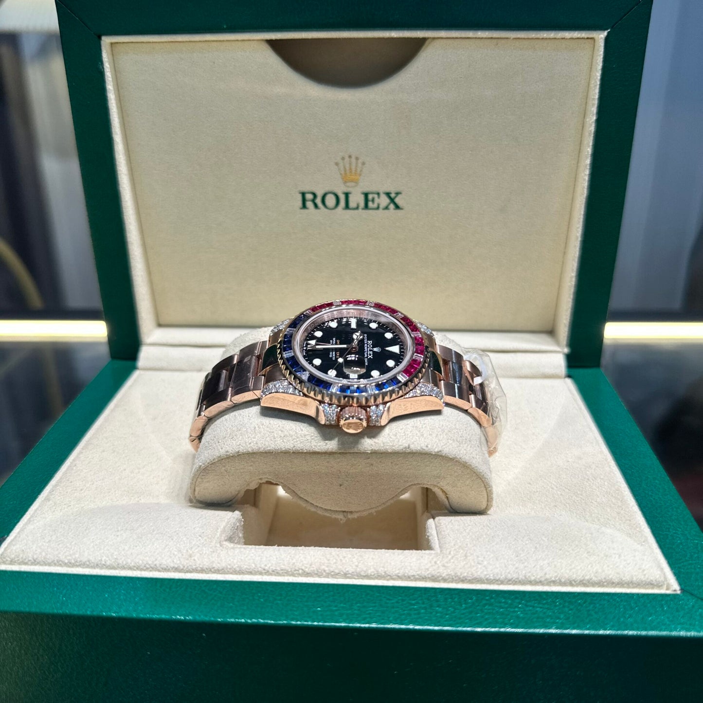 Rolex GMT-Master II 126755 SARU Replica Watch Gold Wrapped Moissanite 41mm Clone