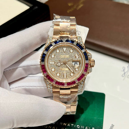 Rolex GMT-Master II 126755 SARU Replica Watch Gold Wrapped Sapphire 41mm Clone