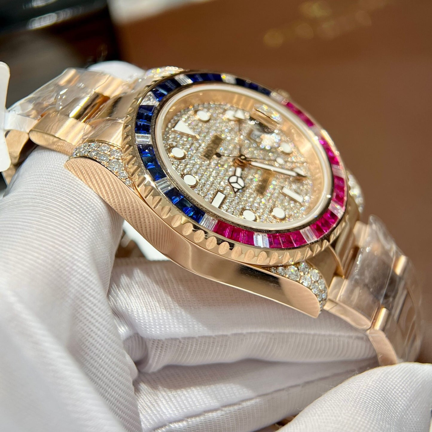 Rolex GMT-Master II 126755 SARU Replica Watch Gold Wrapped Sapphire 41mm Clone