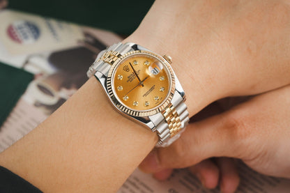 Rolex DateJust 126233 Replica Gold Wrapped Champagne Dial 36mm Clone