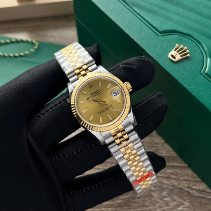 Rolex DateJust Watch Yellow Dial Jubilee Strap 31mm Clone