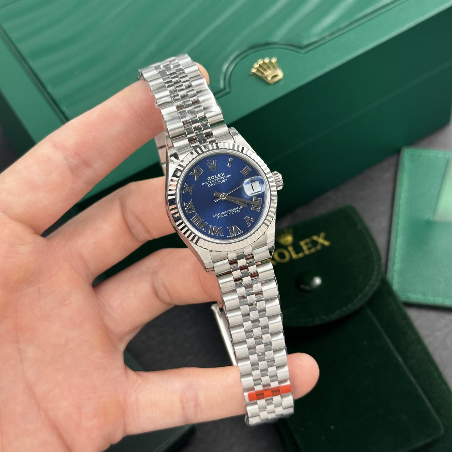 Rolex DateJust Roman Numeral Pile Blue Dial EW Factory 31mm
