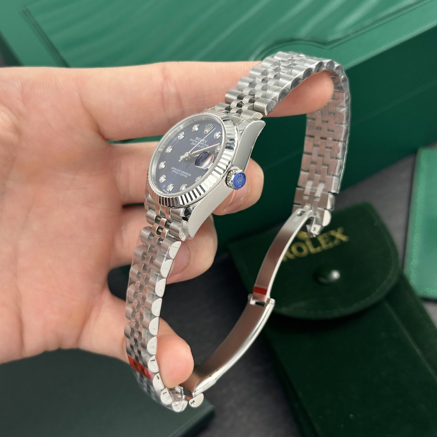 Rolex Watch DateJust Womens Dial Blue 31mm Clone