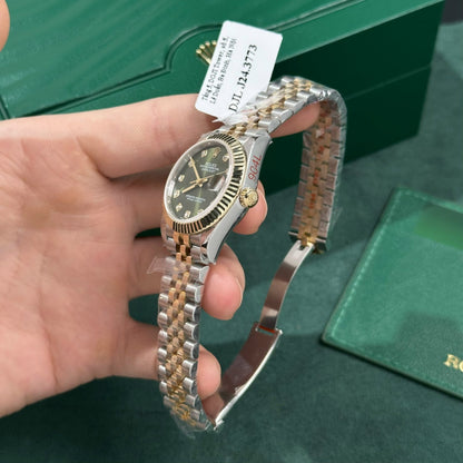 Rolex DateJust 31mm Replica – Green Dial – Gold Wrapped – GM Factory