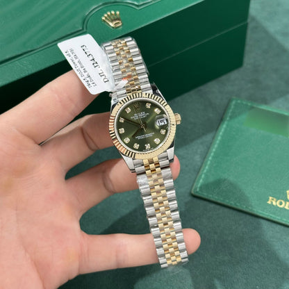 Rolex DateJust 31mm Replica – Green Dial – Gold Wrapped – GM Factory