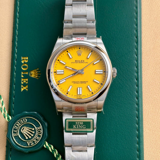 Rolex Oyster Perpetual 124300 Yellow Dial Replica Watch King Factory 41mm