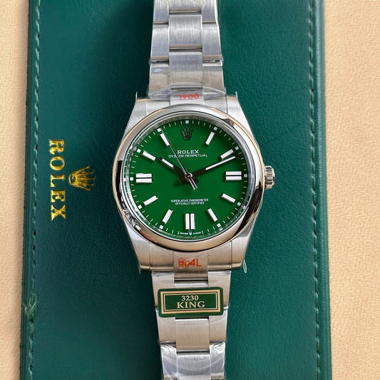 Rolex Oyster Perpetual 124300 Green Dial Replica Watch  King Factory 41mm