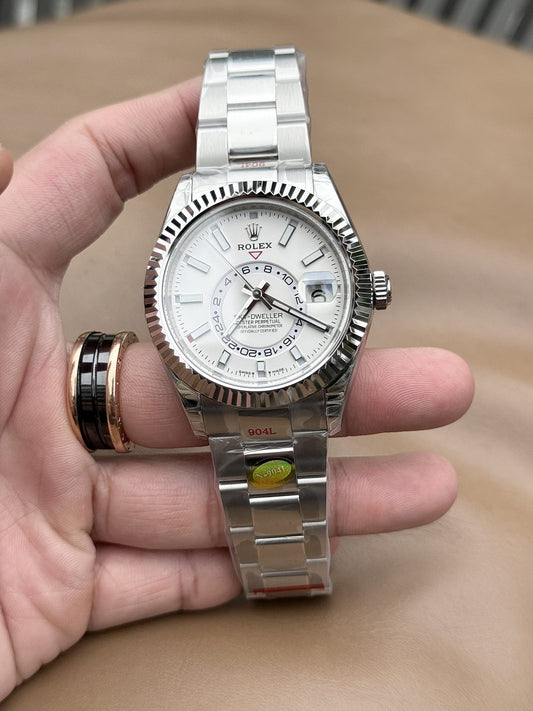 Rolex Sky Dweller 326934 White Dial Metal Wire 42mm Clone