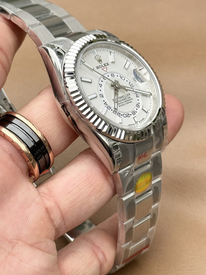 Rolex Sky Dweller 326934 White Dial Metal Wire 42mm Clone