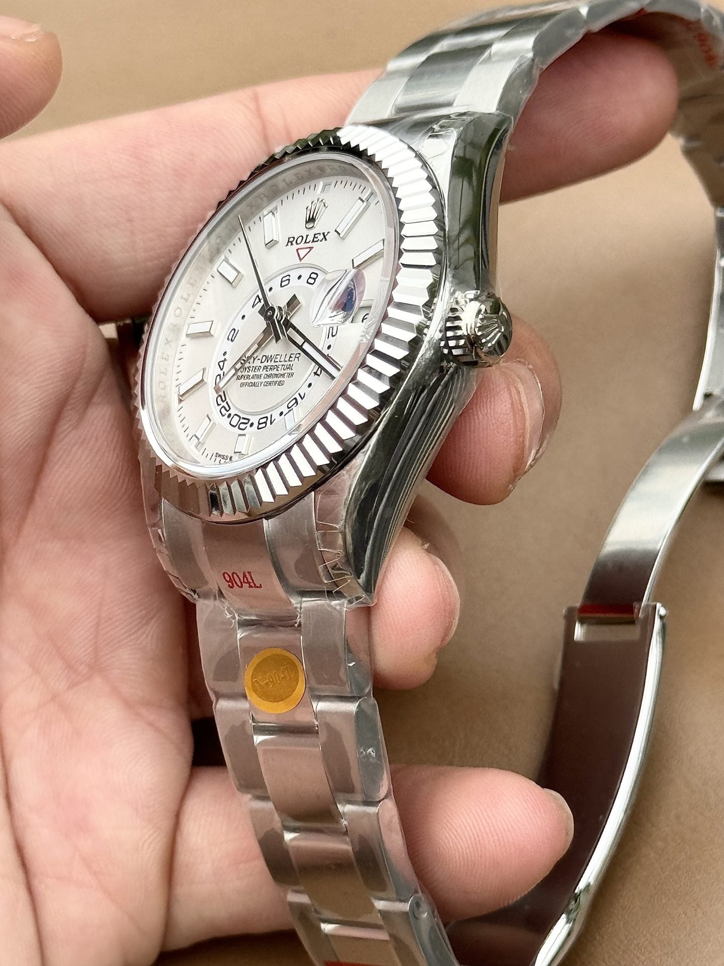 Rolex Sky Dweller 326934 White Dial Metal Wire 42mm Clone