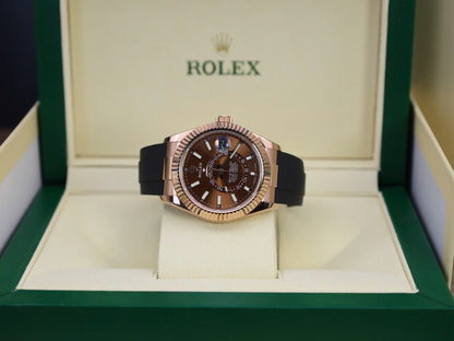 Rolex Sky-Dweller M336235 Custom Gold Wrapped Chocolate Dial 42mm