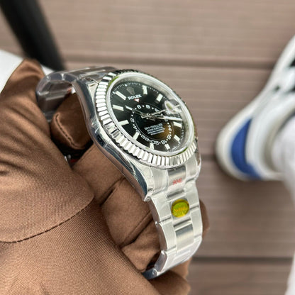 Rolex Sky-Dweller Replica Watch Black Dial Silver N Factory 41mm Watch