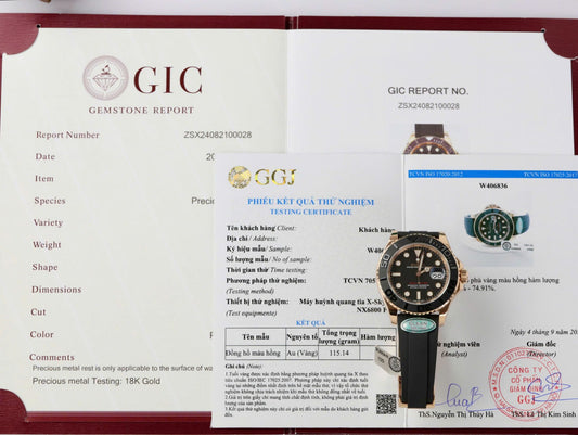 Rolex Yacht-Master 18K Rose Gold Case Replica Watch Black Dial Clean Factory 40mm