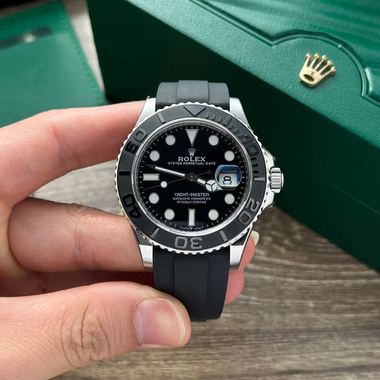 Rolex Yacht-Master Black Dial Rubber Strap EW Factory 40mm