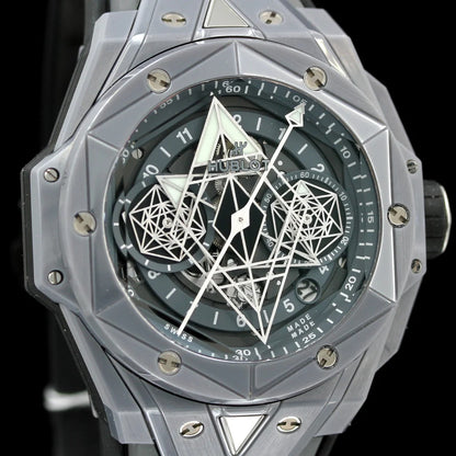Κορώνα και pushers Hublot Big Bang Unico Sang Bleu II 45mm λεπτομέρεια