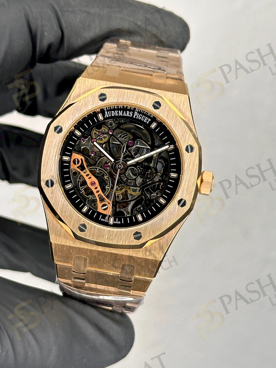 Royal Oak Rose Gold 41mm Double Balance Wheel Openwork Skeleton Ref 15407OR.OO.1220OR.01)