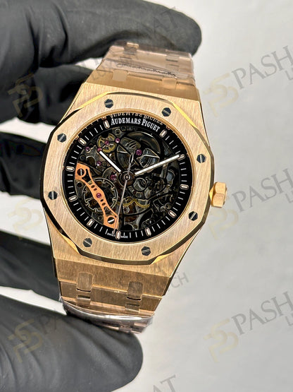 Royal Oak Rose Gold 41mm Double Balance Wheel Openwork Skeleton Ref 15407OR.OO.1220OR.01)