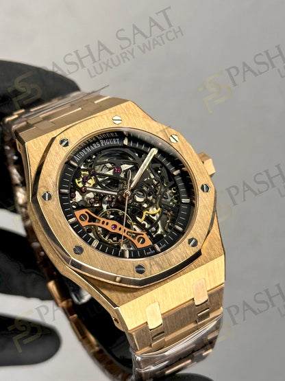 Royal Oak Rose Gold 41mm Double Balance Wheel Openwork Skeleton Ref 15407OR.OO.1220OR.01)
