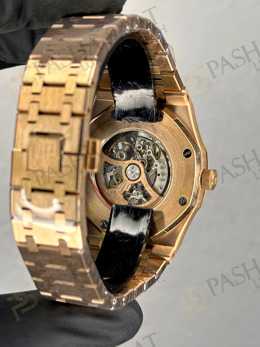 Royal Oak Rose Gold 41mm Double Balance Wheel Openwork Skeleton Ref 15407OR.OO.1220OR.01)