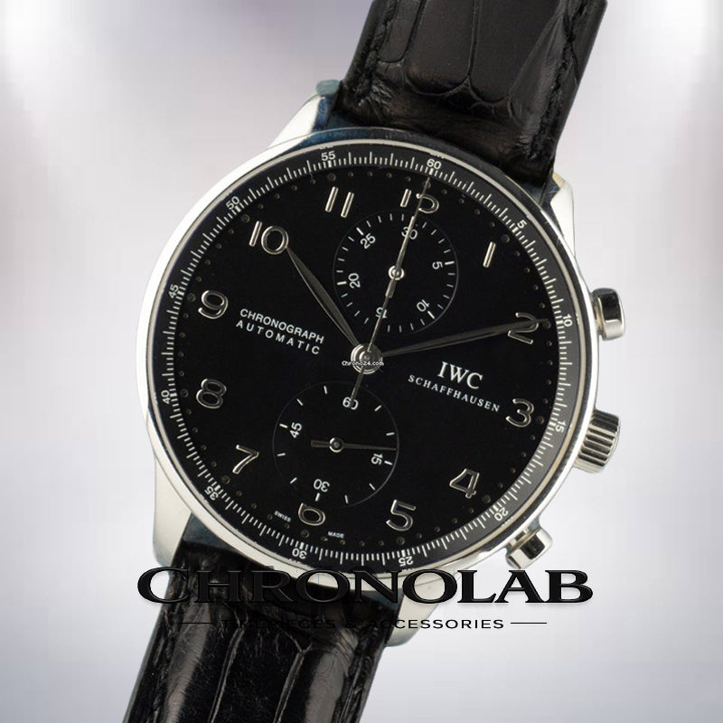 Λεπτομέρεια ασημί καντράν IWC Portuguese Chrono IW371438