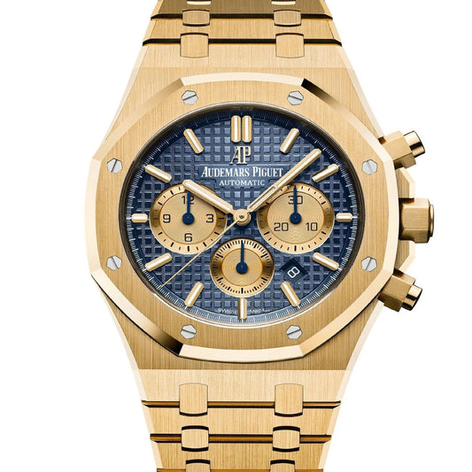 Royal Oak Selfwinding Chronograph 41mm 18k Yellow Gold Blue Dial Ref 26331BA.OO.1220BA.01