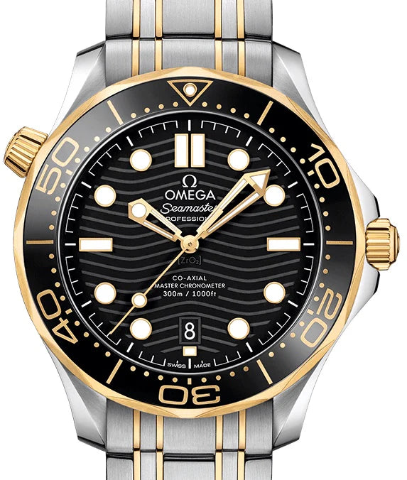 Omega Seamaster Diver 300m 2-Tone Black. Replica 44mm
